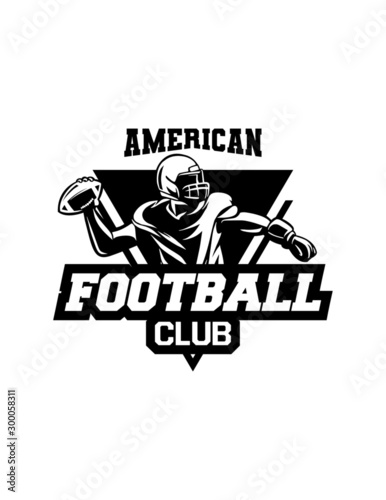 american football club badge black and white