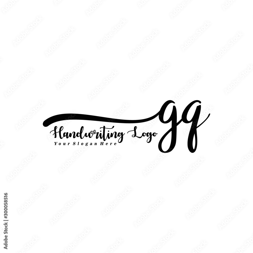 GQ Letter Handwriting Vector. Black Handwriting Logo GQ Letter Handwriting Vector. Black Handwriting Logo