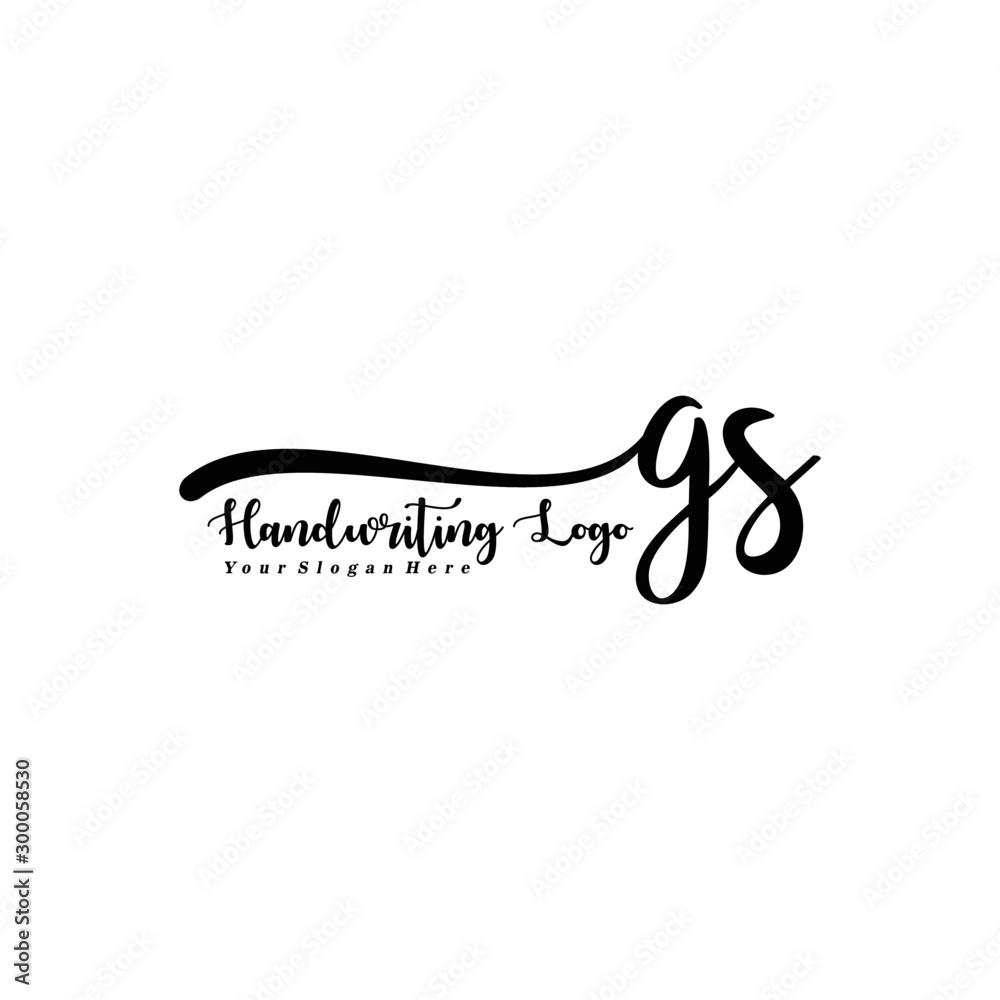 GS Letter Handwriting Vector. Black Handwriting Logo GS Letter Handwriting Vector. Black Handwriting Logo