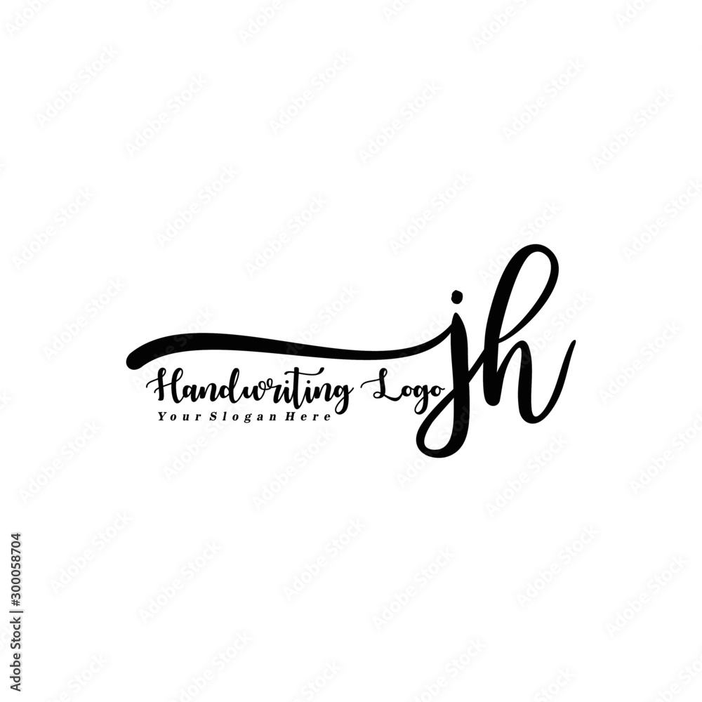 JH Letter Handwriting Vector. Black Handwriting Logo JH Letter Handwriting Vector. Black Handwriting Logo