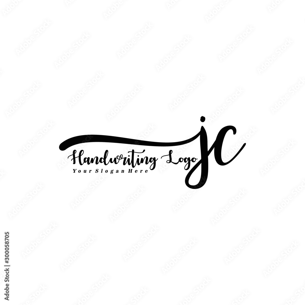 JC Letter Handwriting Vector. Black Handwriting Logo JC Letter Handwriting Vector. Black Handwriting Logo
