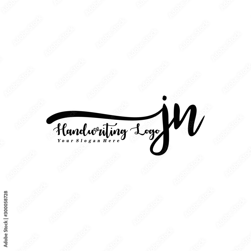 JN Letter Handwriting Vector. Black Handwriting Logo JN Letter Handwriting Vector. Black Handwriting Logo
