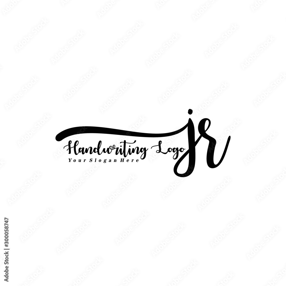 JR Letter Handwriting Vector. Black Handwriting Logo Stock Vector ...