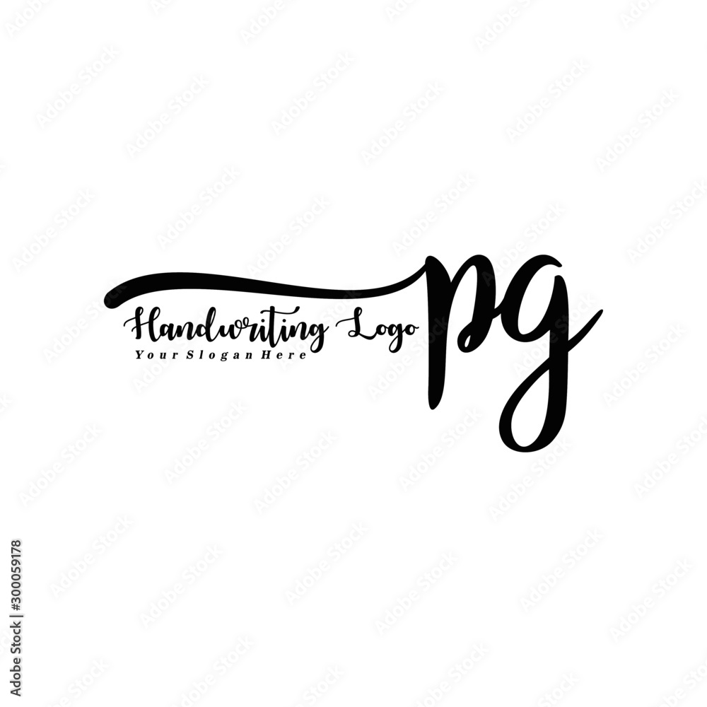 PG Letter Handwriting Vector. Black Handwriting Logo PG Letter Handwriting Vector. Black Handwriting Logo