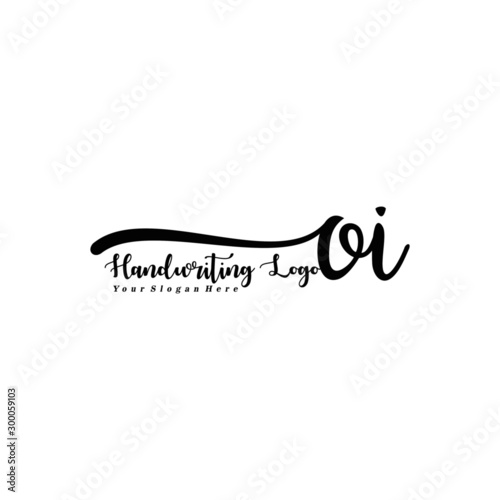 OI Letter Handwriting Vector. Black Handwriting Logo