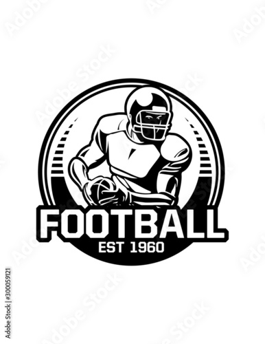 football american badge circle black and white
