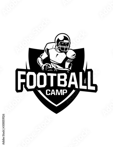 shield logo american football camp black and white