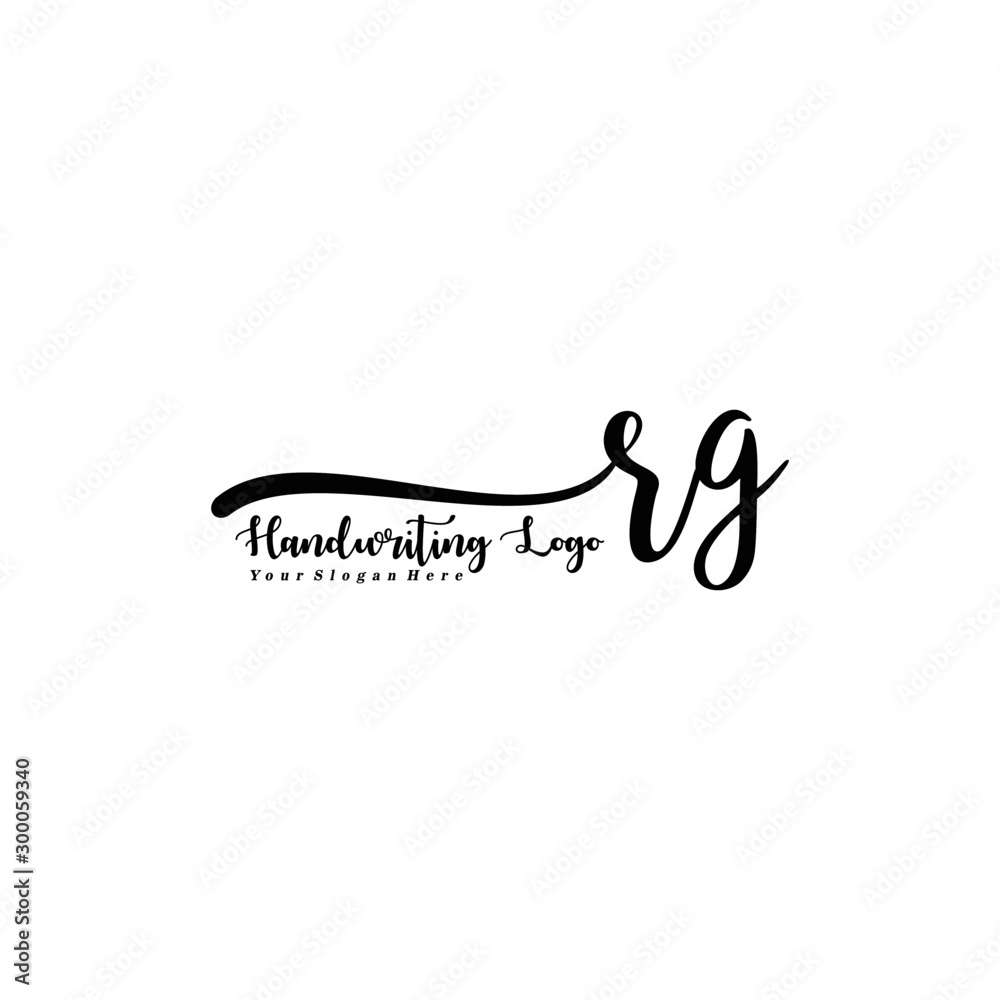 RG Letter Handwriting Vector. Black Handwriting Logo RG Letter Handwriting Vector. Black Handwriting Logo