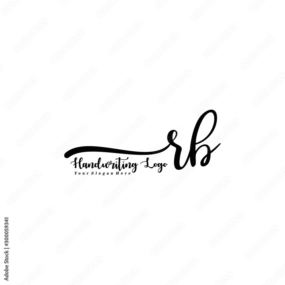 RB Letter Handwriting Vector. Black Handwriting Logo