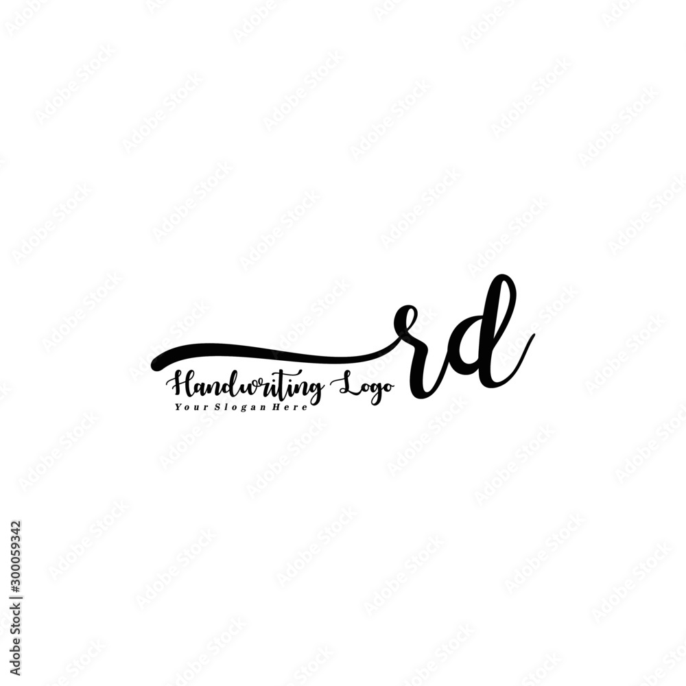 RD Letter Handwriting Vector. Black Handwriting Logo RD Letter Handwriting Vector. Black Handwriting Logo