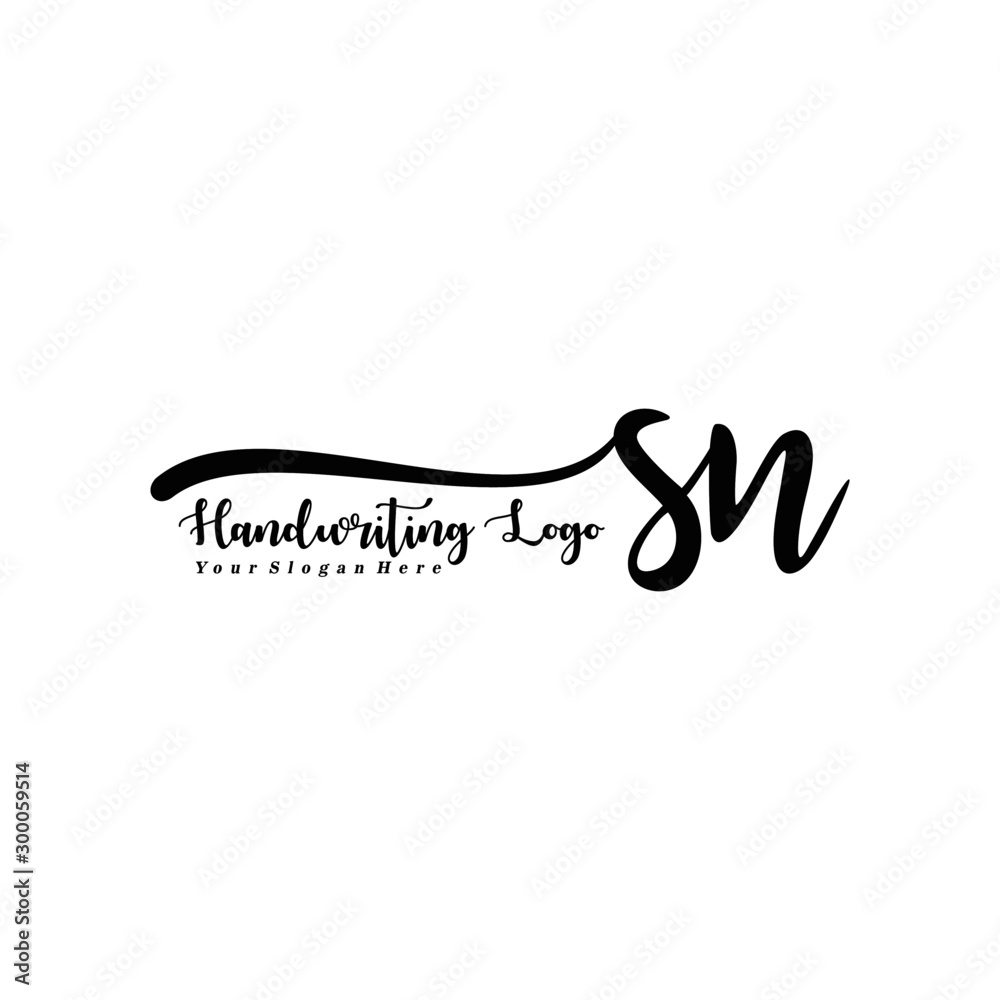 SN Letter Handwriting Vector. Black Handwriting Logo SN Letter Handwriting Vector. Black Handwriting Logo