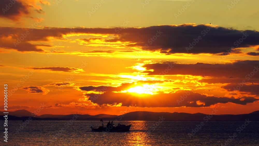 Seascape and Clouds in Sunset Seascape and Clouds in Sunset