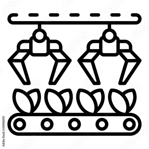 Farm robot line icon. Outline farm robot line vector icon for web design isolated on white background