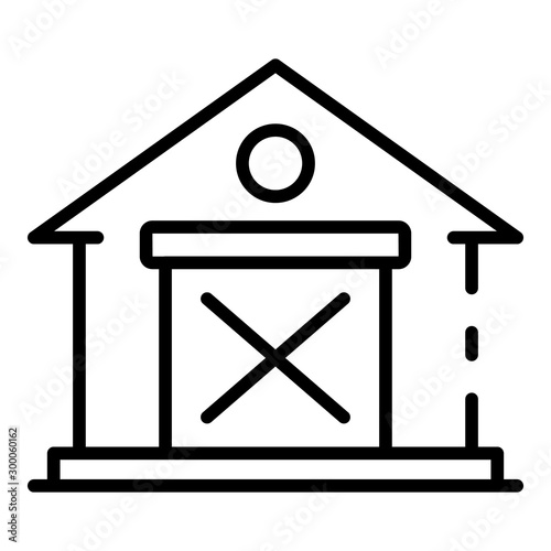 Farm building icon. Outline farm building vector icon for web design isolated on white background