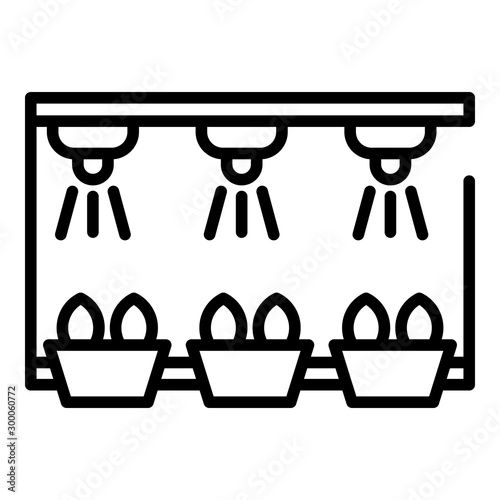 Smart irrigation rack icon. Outline smart irrigation rack vector icon for web design isolated on white background