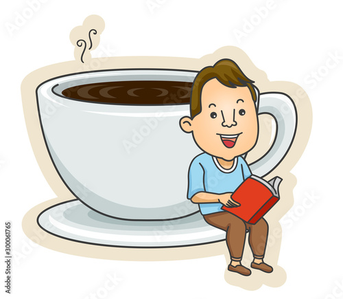 Teen Guy Coffee Cup Read Bo...
