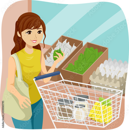 Teen Girl Bulk Shop Cart Il...