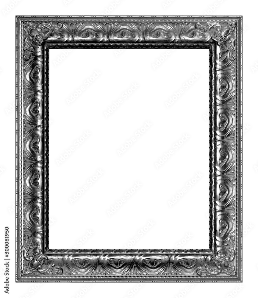 Antique silver frame isolated on white background Antique silver frame isolated on white background