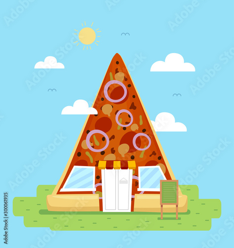Pizza Slice Store Illustration
