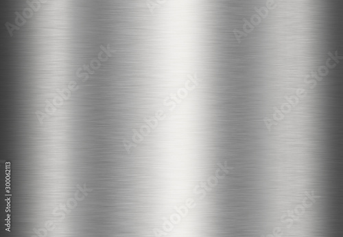 Stainless steel metal surface background or aluminum brushed silver texture with reflection. photo