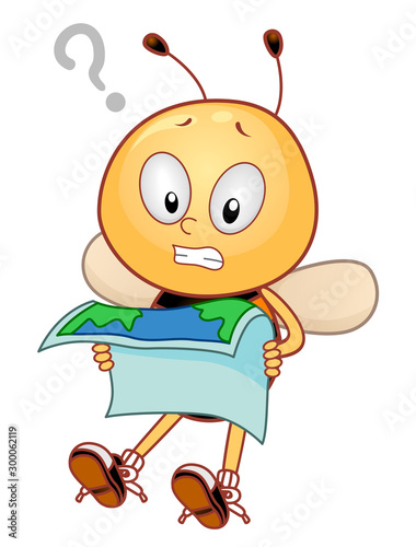 Bee Mascot Lost Illustration