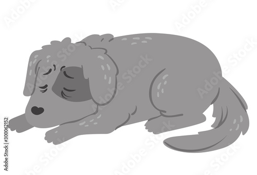 Dog Dying Always Sleeping Illustration