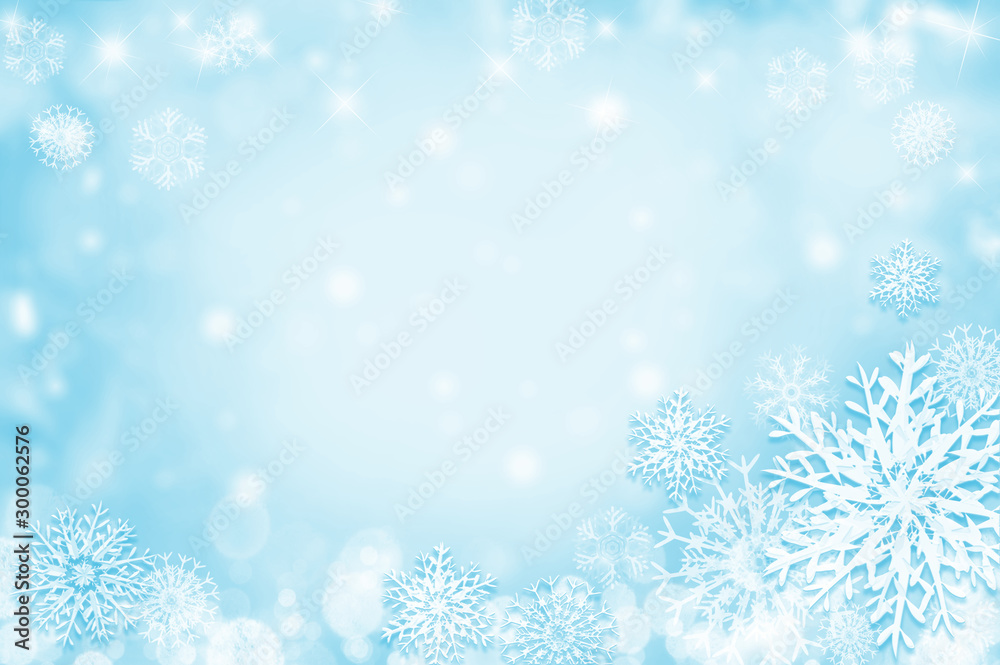 雪の結晶と粉雪のバックグラウンド