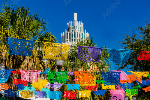 Mexican Market Square Symbol Paper Decorations San Antonio Texas photo