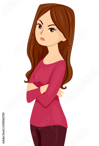 Teen Girl Rude Illustration
