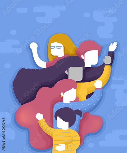 Woman Group Empowered Illustration