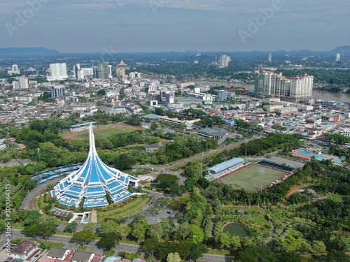 Kuching, Sarawak / Malaysia - October 16 2019: The buildings, landmarks and scenery of the Kuching city, capital of Sarawak, Borneo island photo