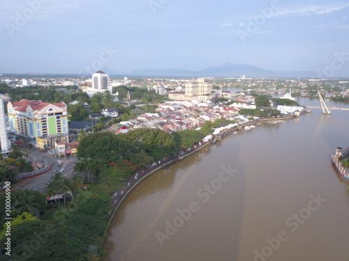 Fototapeta Naklejka Na Ścianę i Meble -  Kuching, Sarawak / Malaysia - October 16 2019: The buildings, landmarks and scenery of the Kuching city, capital of Sarawak, Borneo island