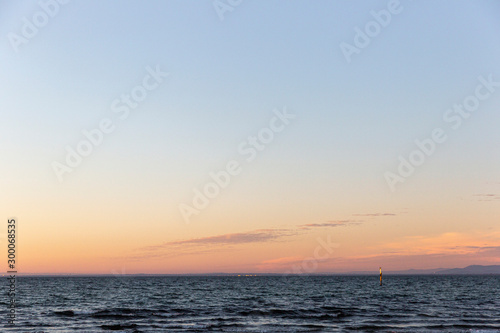 Stunning sunset falling over Port Phillip Bay, Victoria, Australia.