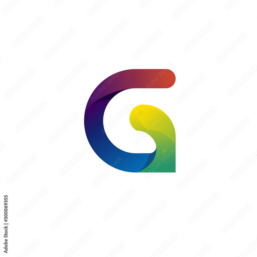 Initial uppercase letter G, curve rounded logo, gradient vibrant colorful glossy colors Initial uppercase letter G, curve rounded logo, gradient vibrant colorful glossy colors