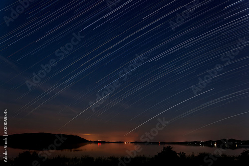 Starry night (startrails) in Vransko jezero