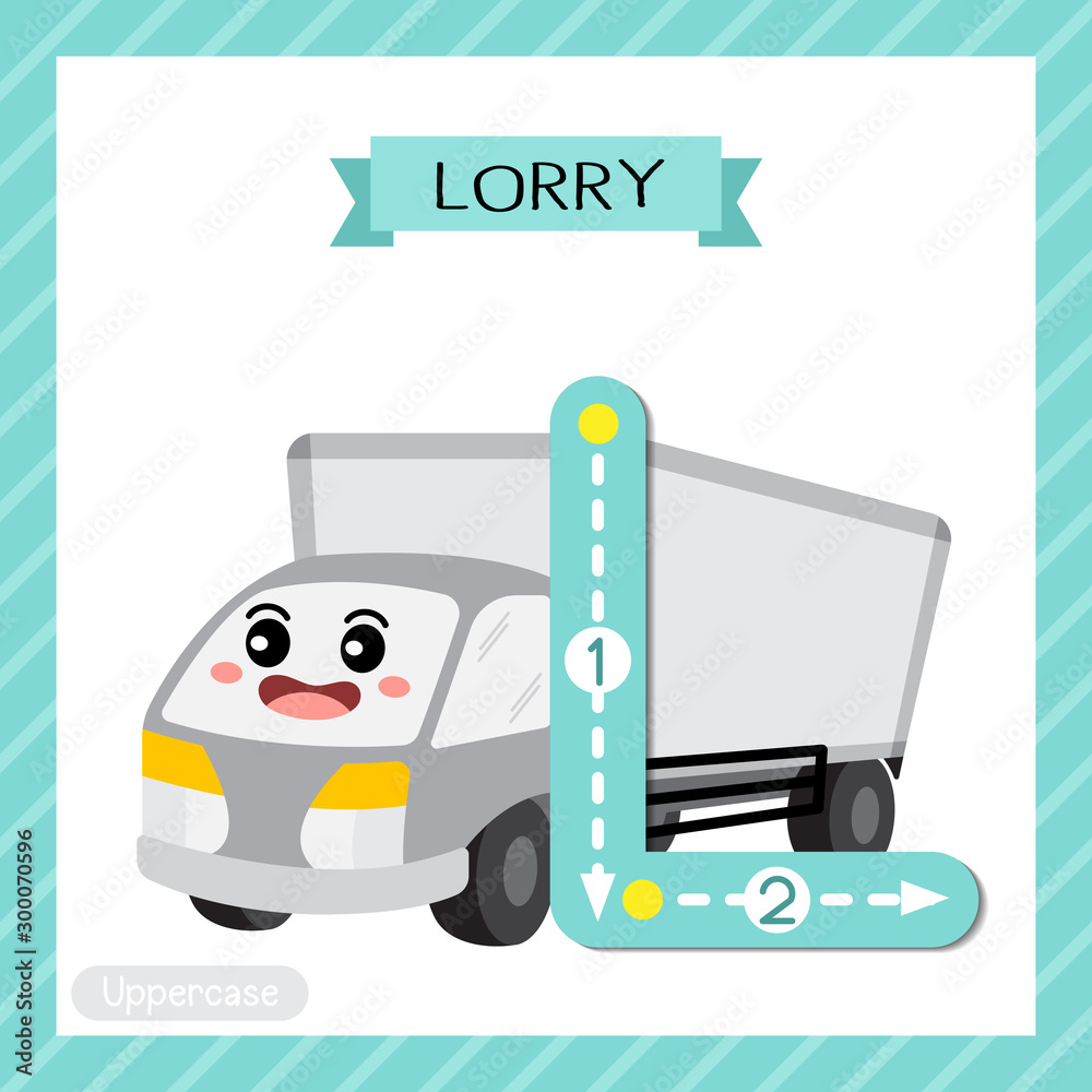 Letter L uppercase tracing. Lorry
