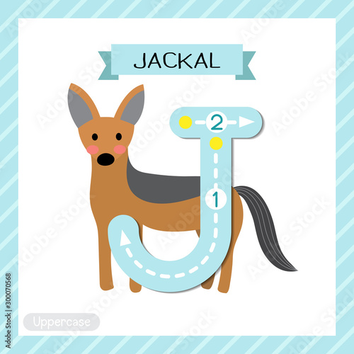 Letter J uppercase tracing. Jackal