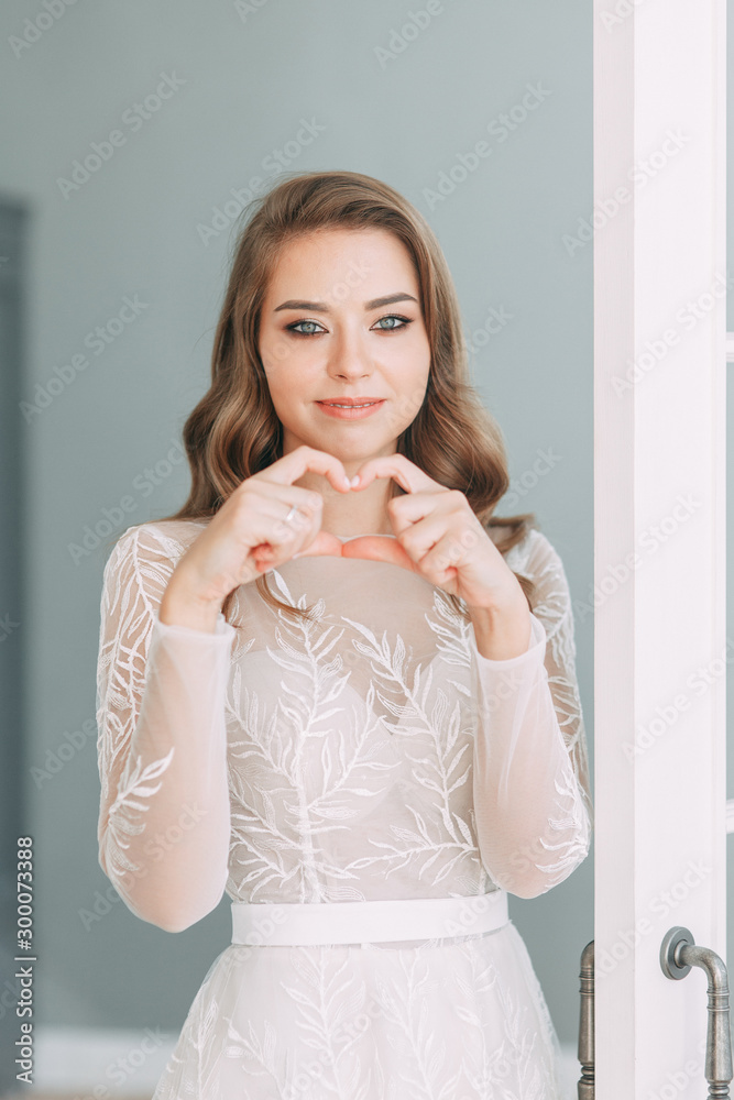 Stylish wedding in European style. Portrait of the bride in the style of fine art, white dress. Stylish wedding in European style. Portrait of the bride in the style of fine art, white dress.
