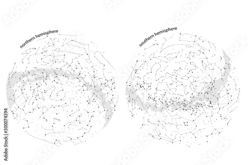 true constellations of the southern hemisphere and Northern hemisphere, photo