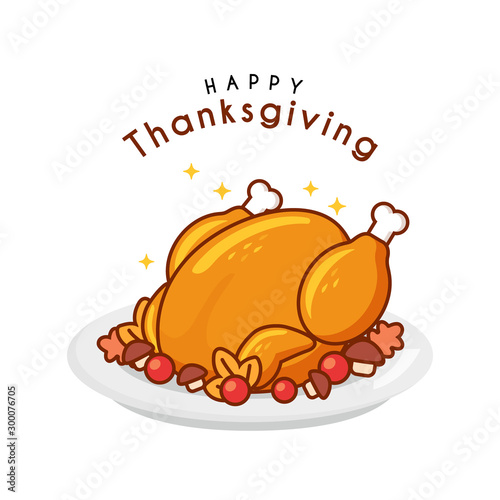  Illustration of baked turkey for thanksgiving day