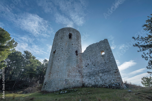Klicevica castle near Benkovac, well preserved medieval fortress, Dalmatia, Croatia photo