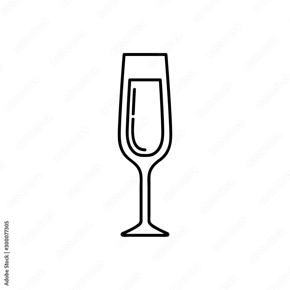 a glass of champagne icon. Element for mobile concept and web apps. Thin line icon for website design and development, app development. Premium icon on white background on white background a glass of champagne icon. Element for mobile concept and web apps. Thin line icon for website design and development, app development. Premium icon on white background on white background
