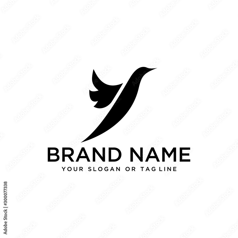 Obraz premium bird design logo vector white background template