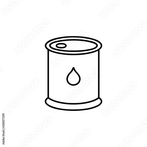 Oil barrel icon line symbol. Isolated vector illustration of diesel container sign concept for your web site mobile app logo UI design.