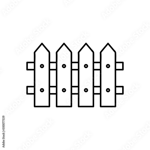 Fence outline icon, modern minimal flat design style, vector illustration
