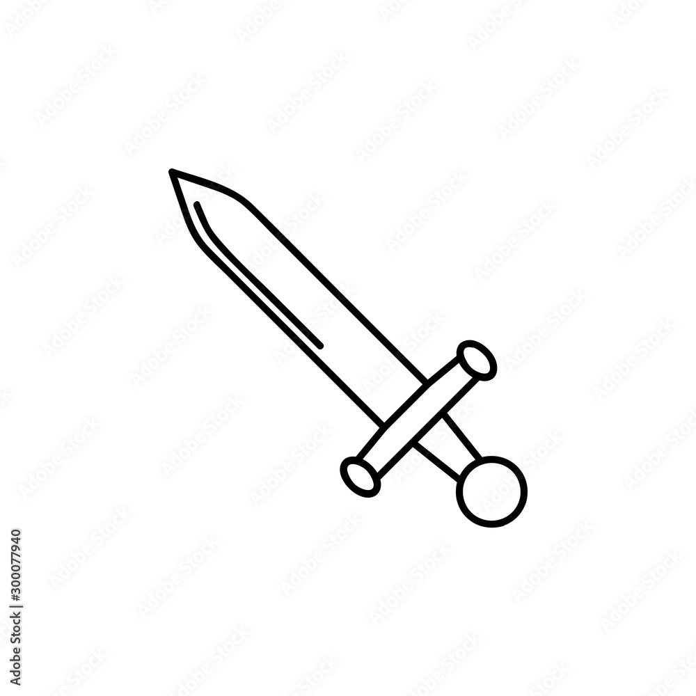 Sword icon vector. Samurai sword symbol. Linear style sign for mobile  concept and web design. Pixel vector graphics - Vector. vector de Stock |  Adobe Stock