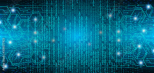 Blue cyber circuit future technology concept background
