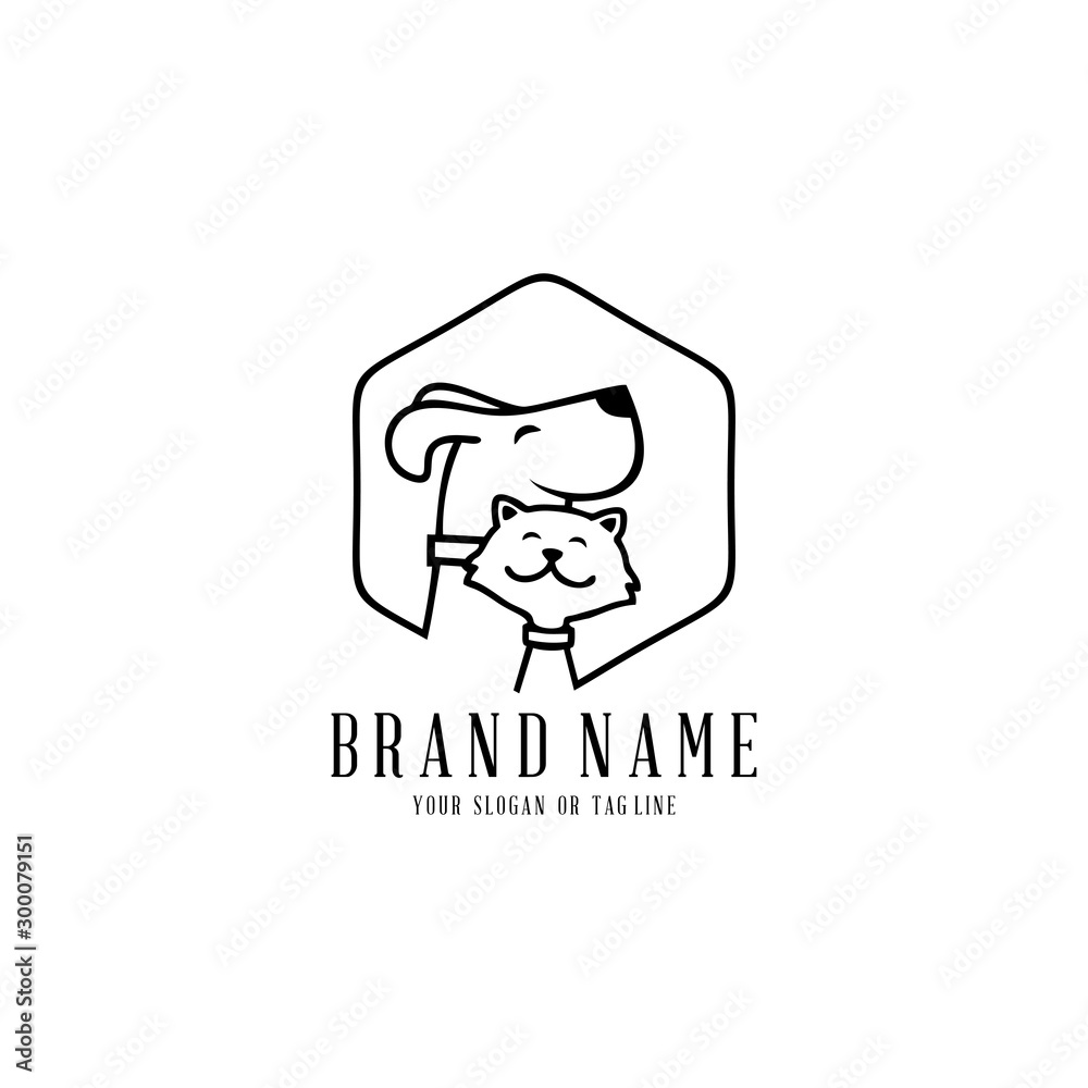 creative logo design Dog and Cat vector template