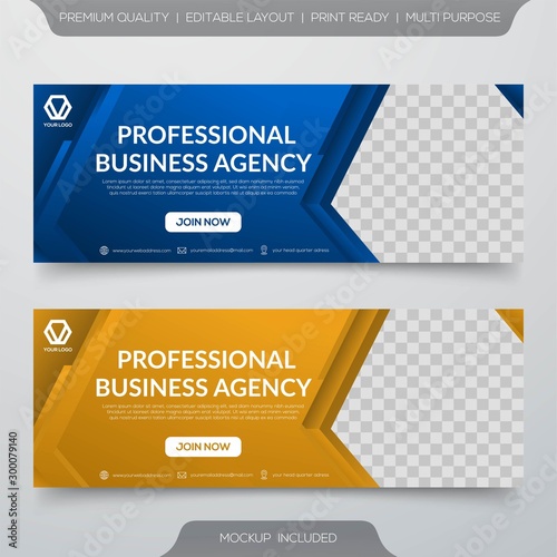 set of business banner template design with abstract and minimalist layout