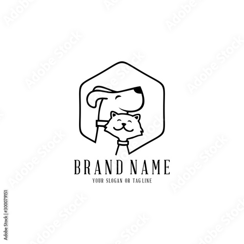 creative logo design Dog and Cat vector template